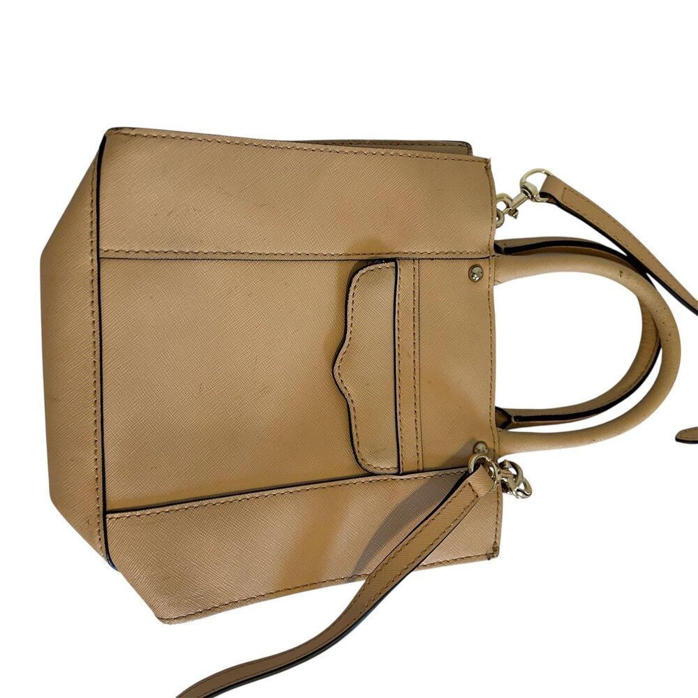 Rebecca Minkoff Mini Tote Bag Womens Beige Crossbody Structured Leather Purse